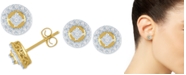 Macy's Diamond Cluster Stud Earrings (1/8 ct. t.w.) in 10k Gold